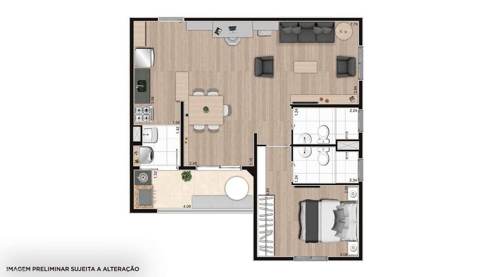 Apartamento à venda com 1 quarto, 50m² - Foto 6