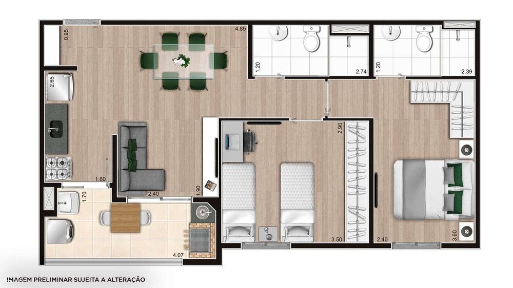 Apartamento à venda com 1 quarto, 50m² - Foto 5