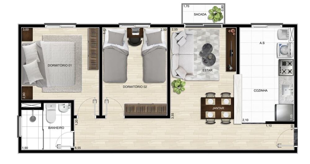 Apartamento, 2 quartos, 54 m² - Foto 6