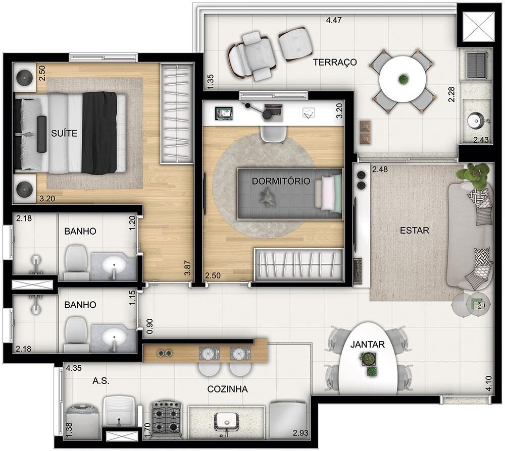 Apartamento, 3 quartos, 75 m² - Foto 4
