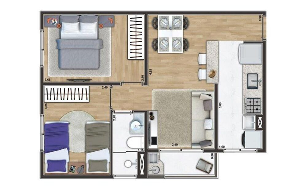 Apartamento, 2 quartos, 48 m² - Foto 14