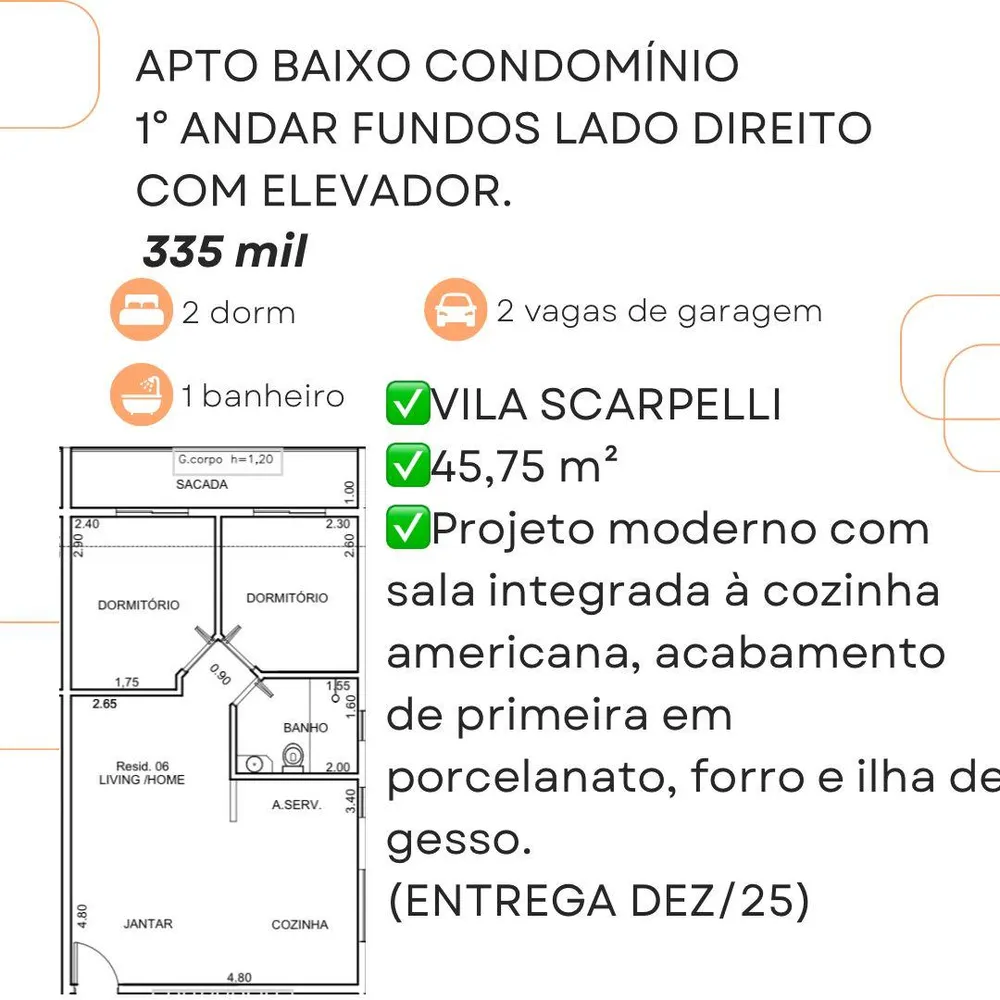 Apartamento, 2 quartos, 47 m² - Foto 1
