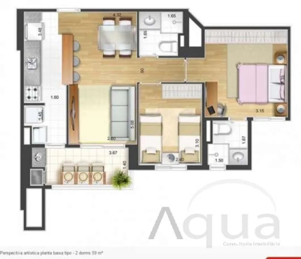 Apartamento, 2 quartos, 59 m² - Foto 8
