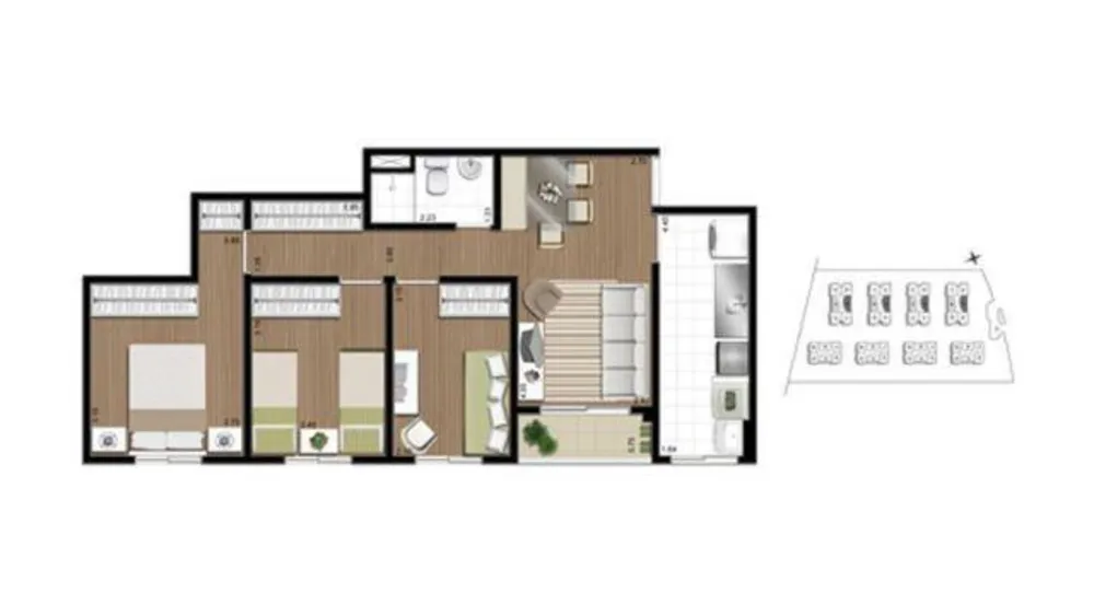 Apartamento, 3 quartos, 61 m² - Foto 16