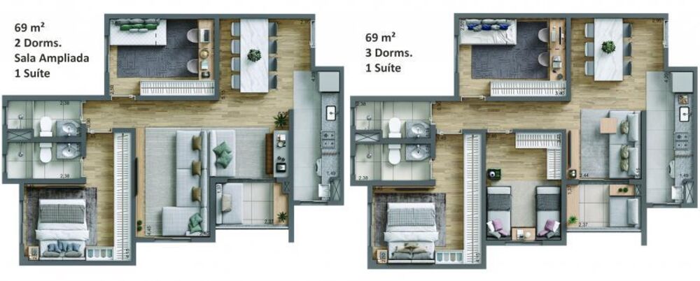 Apartamento, 2 quartos, 55 m² - Foto 1