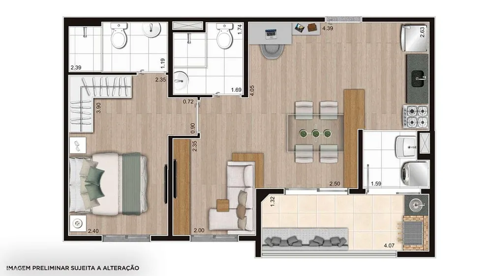 Apartamento, 2 quartos, 60 m² - Foto 9