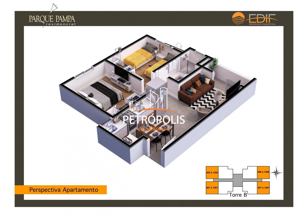 Apartamento à venda com 2 quartos, 45m² - Foto 3