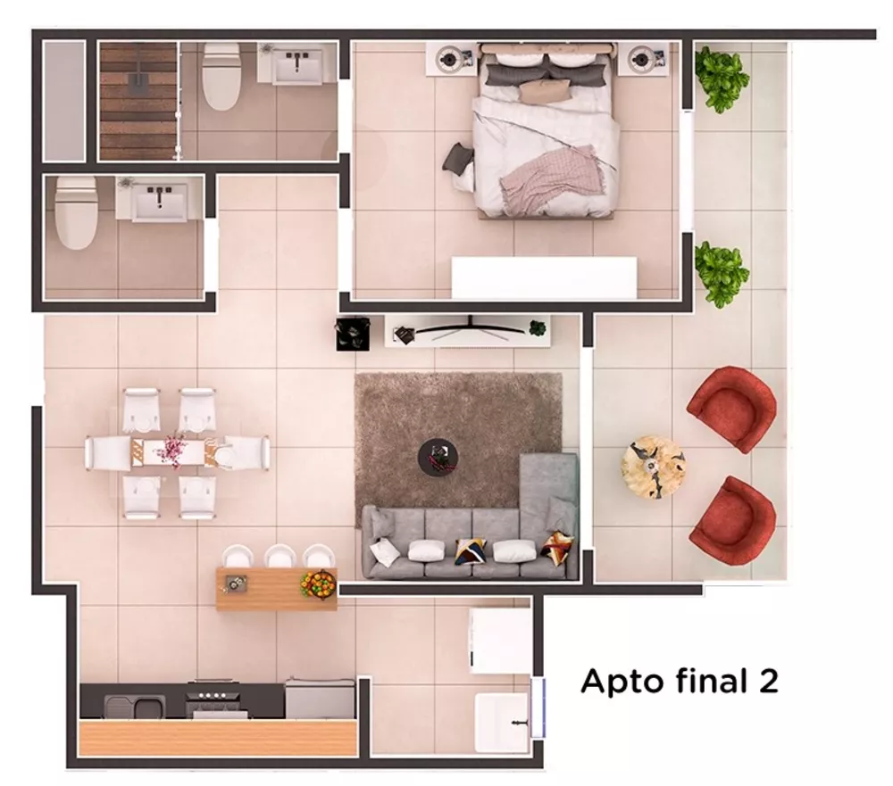 Apartamento à venda com 2 quartos, 67m² - Foto 3