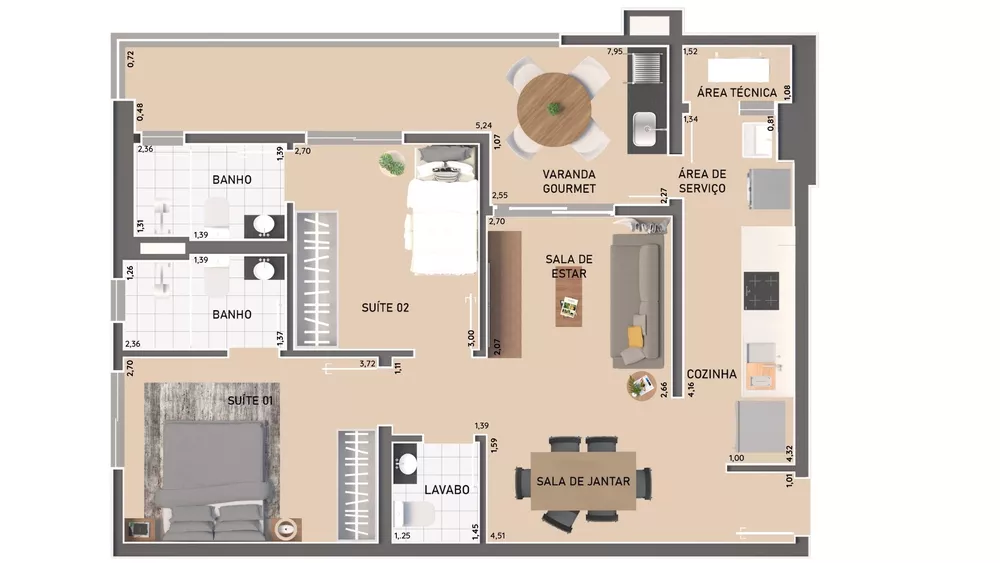 Apartamento à venda com 2 quartos, 76m² - Foto 4