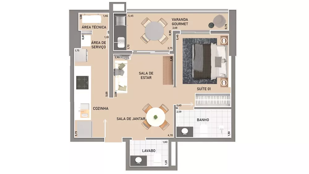 Apartamento à venda com 2 quartos, 76m² - Foto 3