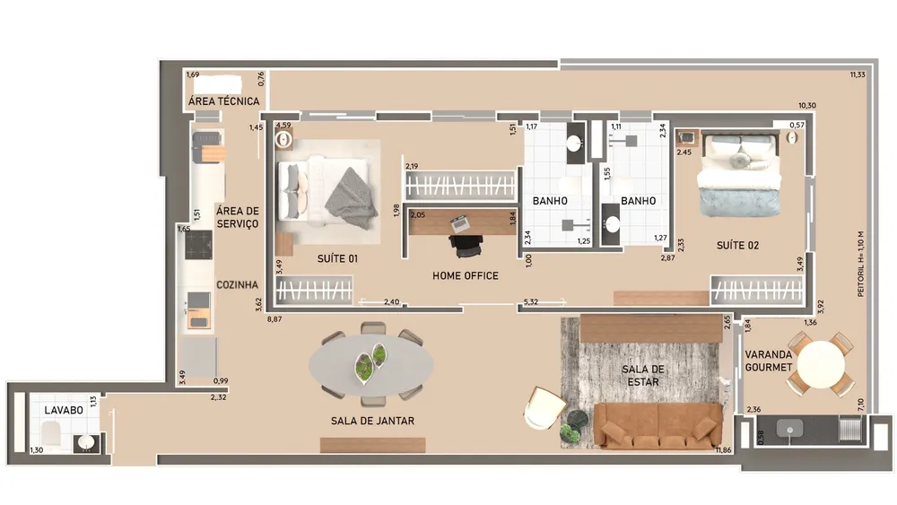 Apartamento, 2 quartos, 76 m² - Foto 8