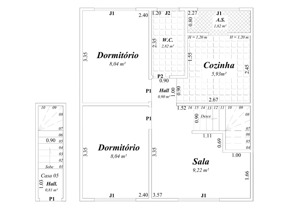 Casa, 2 quartos, 42 m² - Foto 8
