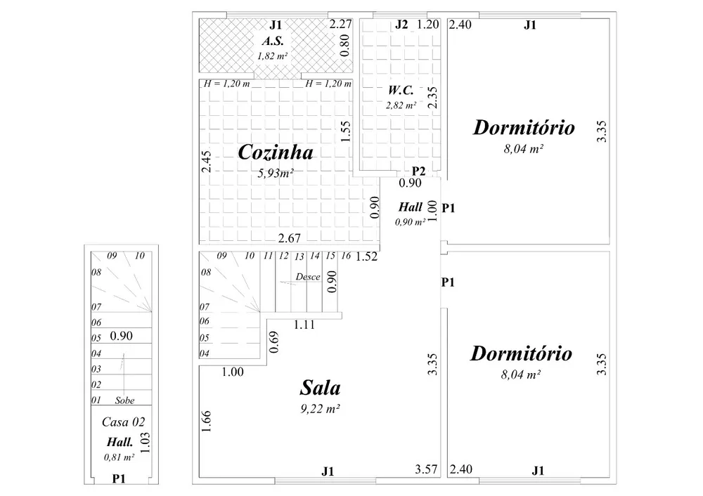 Casa, 2 quartos, 42 m² - Foto 6