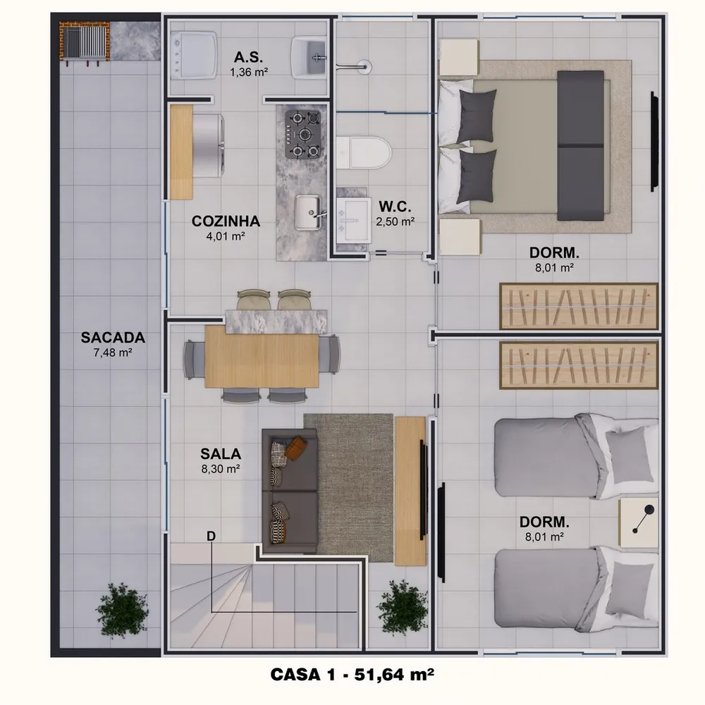 Casa de Condomínio, 2 quartos - Foto 6