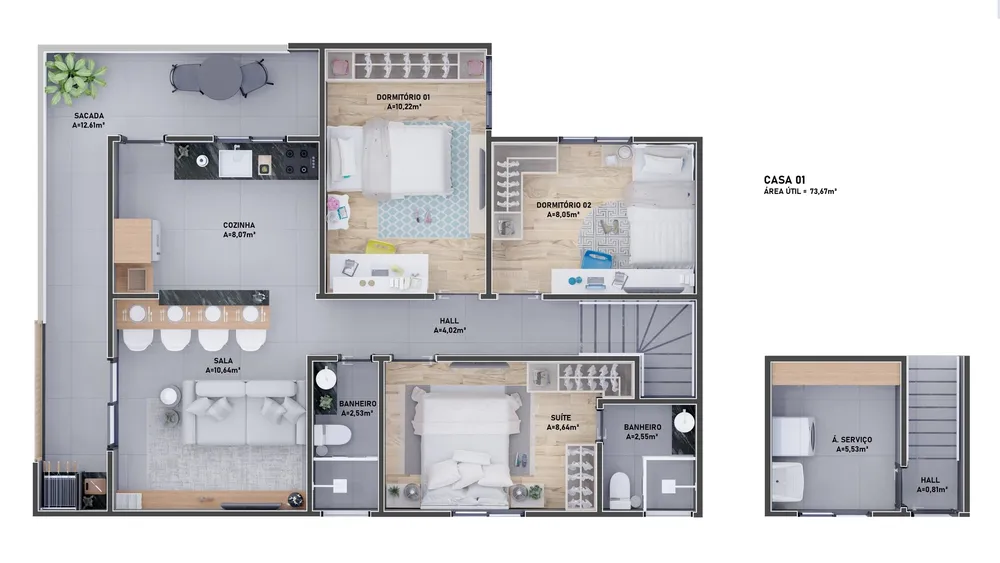 Casa de Condomínio, 2 quartos - Foto 7