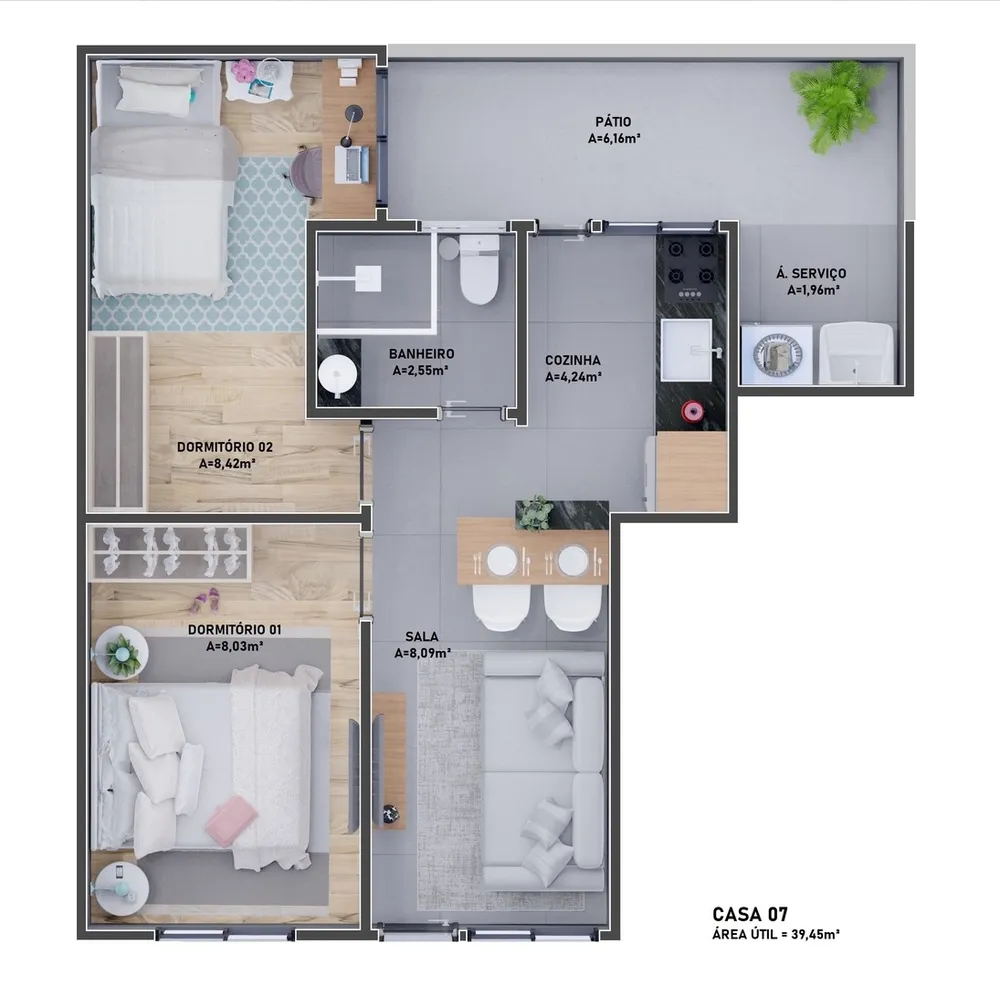 Casa de Condomínio, 2 quartos - Foto 6