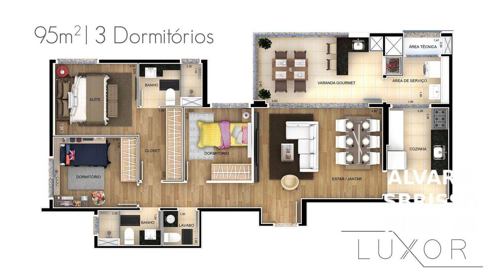 Apartamento, 3 quartos, 95 m² - Foto 1
