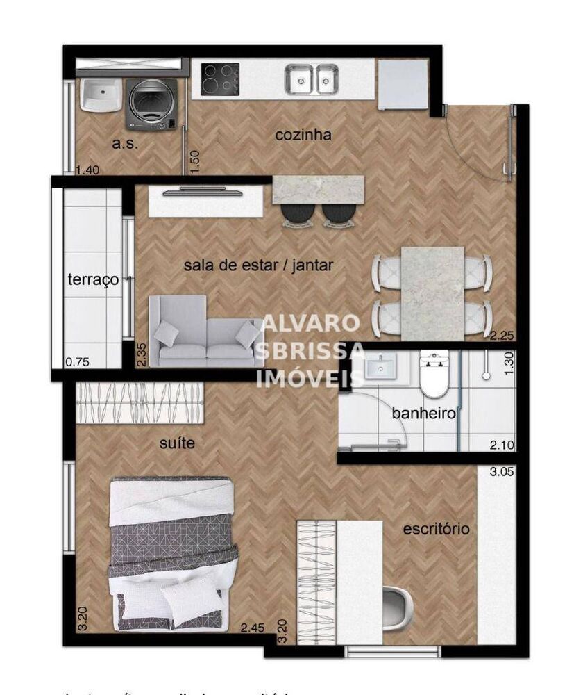 Apartamento, 1 quarto, 46 m² - Foto 3