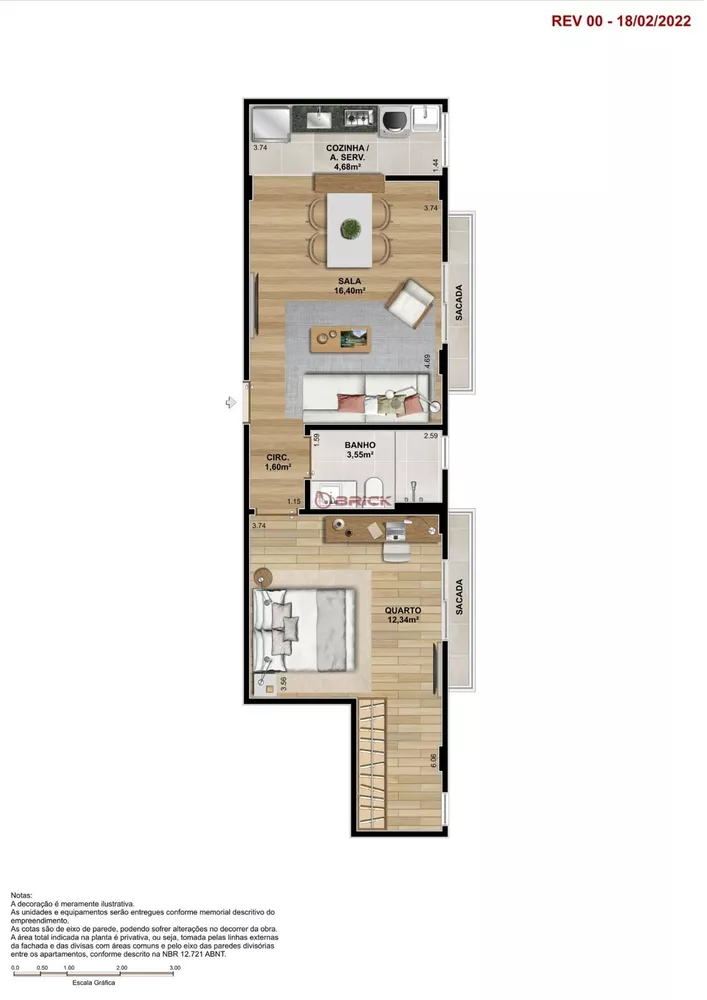 Apartamento à venda com 1 quarto, 55m² - Foto 3