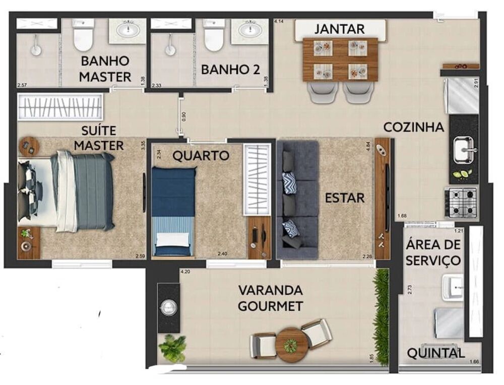 Apartamento, 2 quartos, 63 m² - Foto 14
