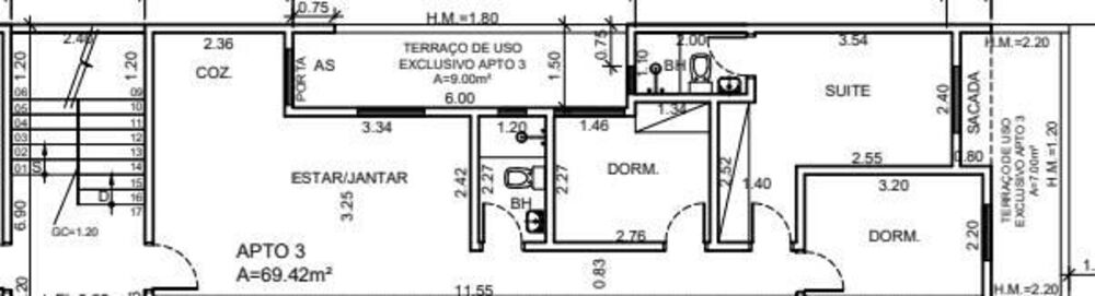 Apartamento, 3 quartos, 70 m² - Foto 1