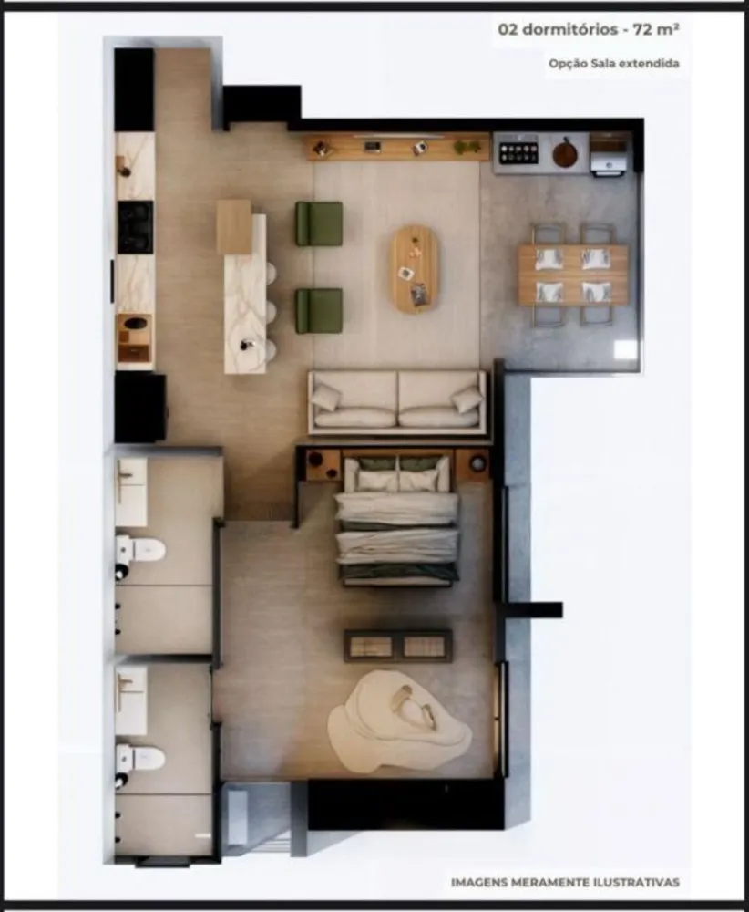 Apartamento, 2 quartos, 72 m² - Foto 1