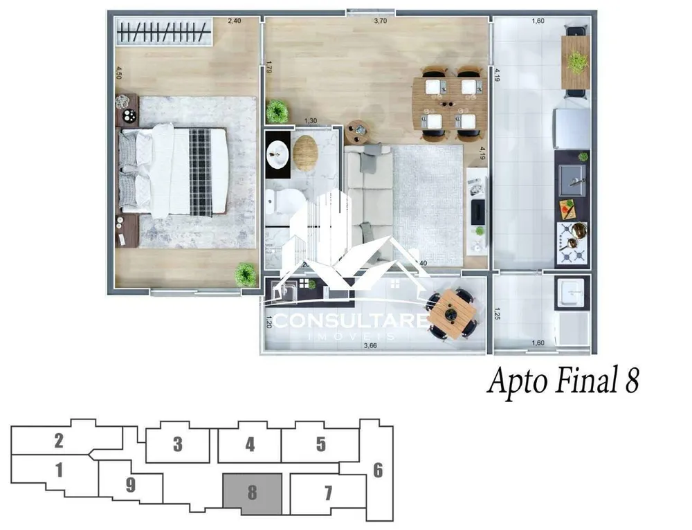 Apartamento, 1 quarto, 45 m² - Foto 3