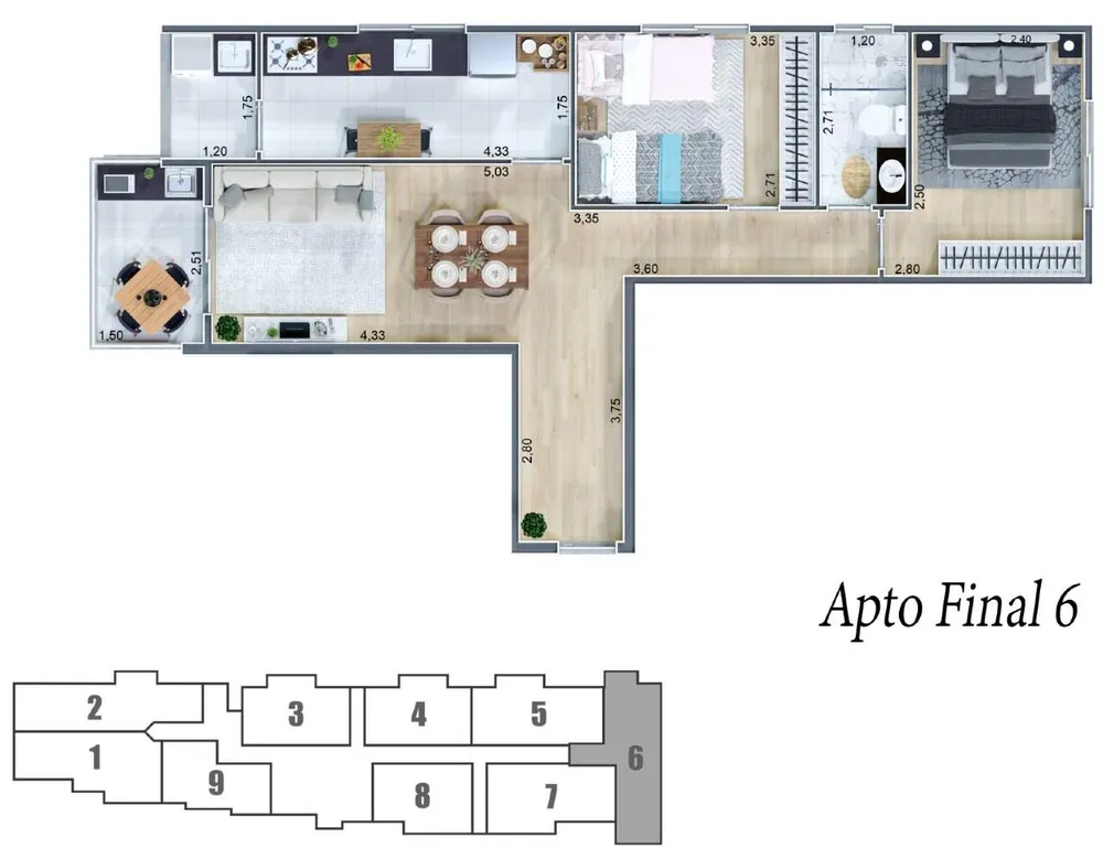 Apartamento, 2 quartos, 61 m² - Foto 4