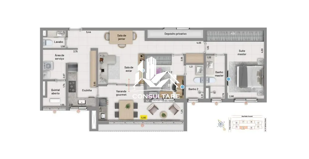 Apartamento, 3 quartos, 129 m² - Foto 1