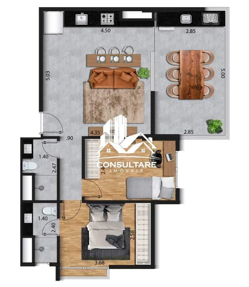 Apartamento, 2 quartos, 70 m² - Foto 4