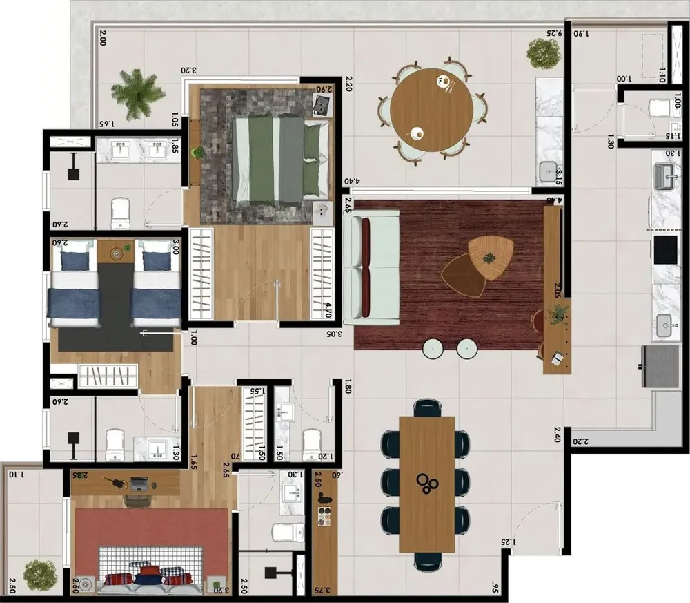 Apartamento, 3 quartos, 140 m² - Foto 2