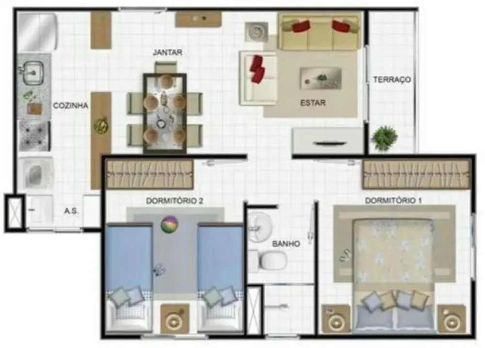Apartamento, 2 quartos, 50 m² - Foto 1