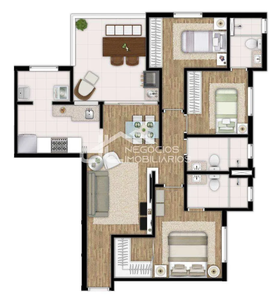 Apartamento, 3 quartos, 66 m² - Foto 9