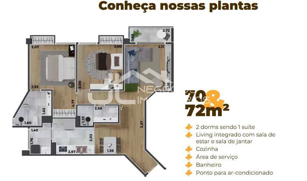 Apartamento, 2 quartos, 70 m² - Foto 1