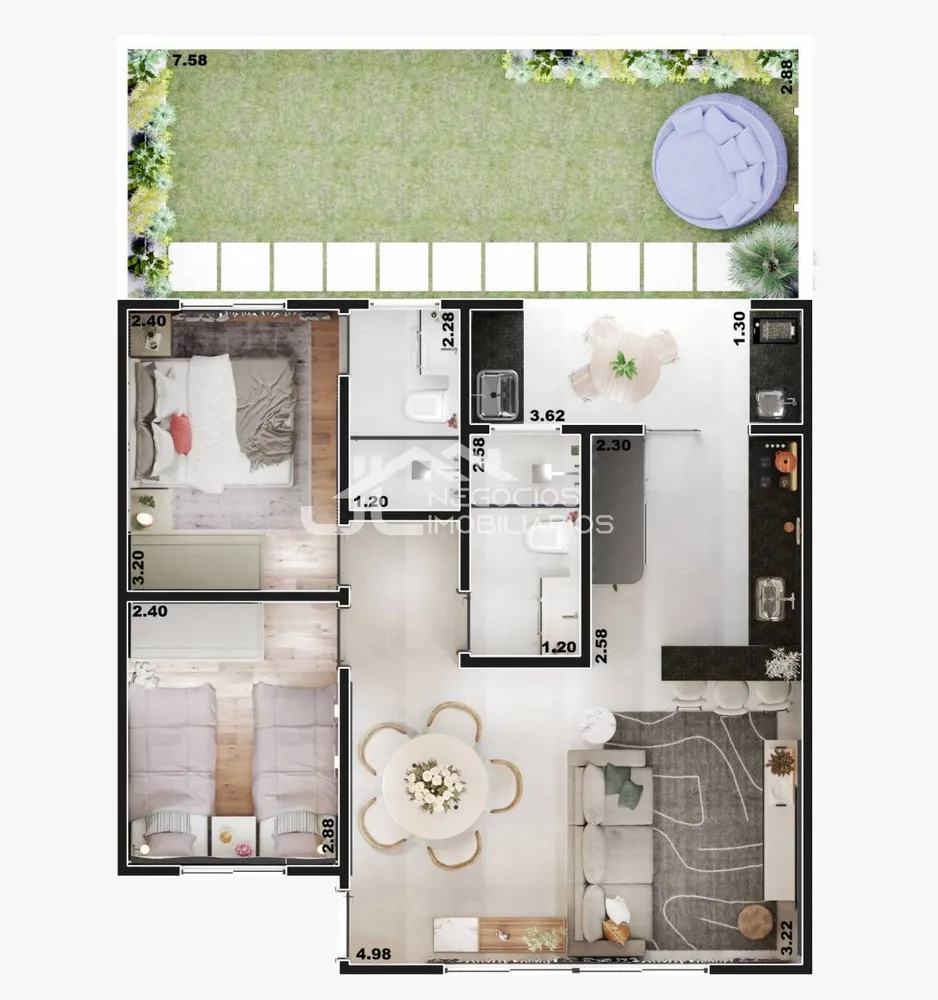 Casa de Condomínio, 2 quartos - Foto 6