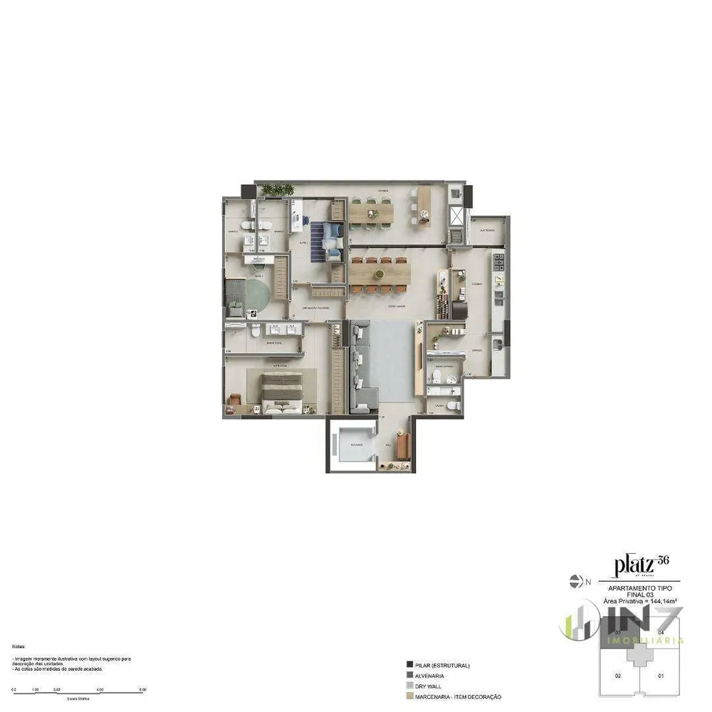 Apartamento, 3 quartos, 144 m² - Foto 1