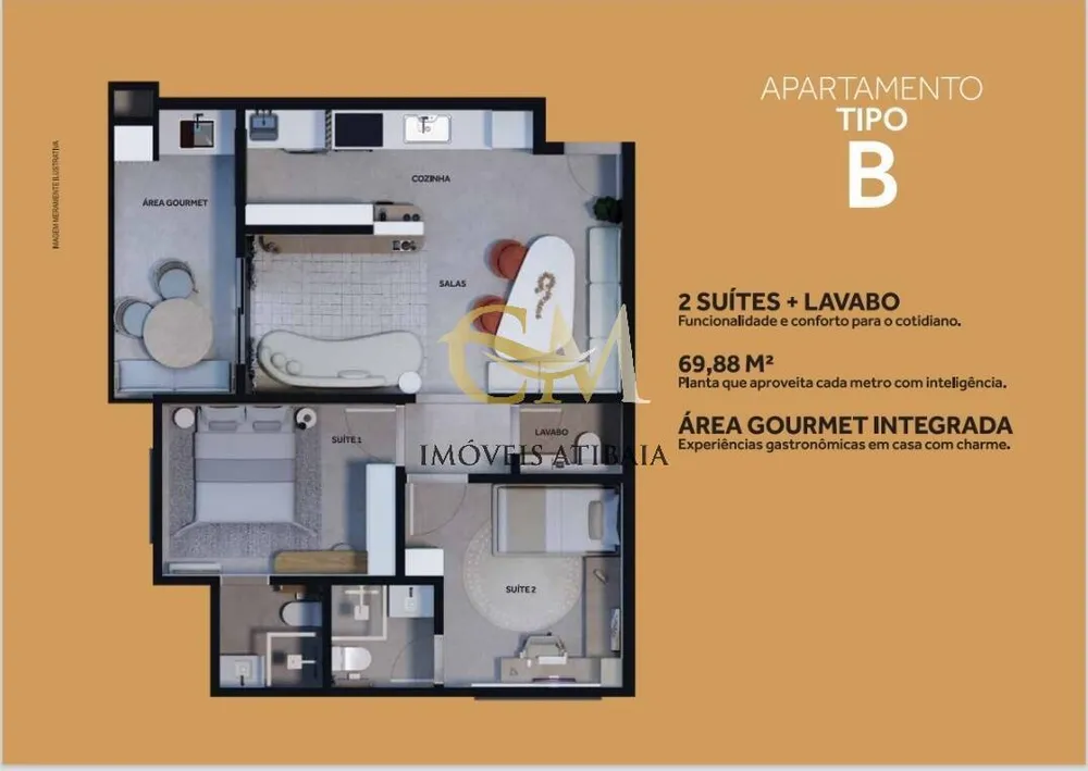 Apartamento, 2 quartos, 69 m² - Foto 6