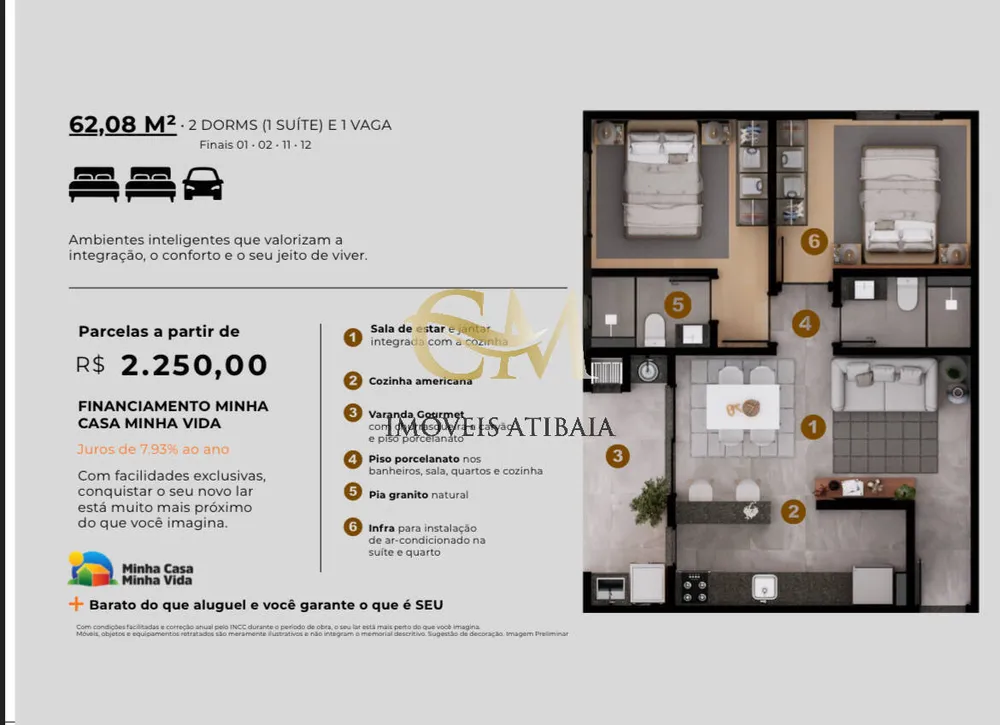 Apartamento, 2 quartos, 62 m² - Foto 10