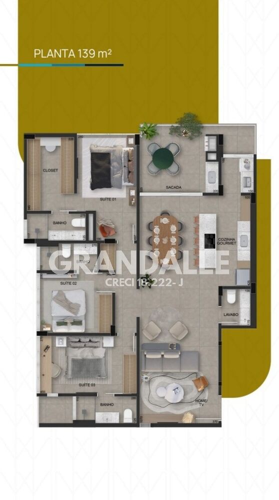 Apartamento à venda com 3 quartos, 136m² - Foto 4