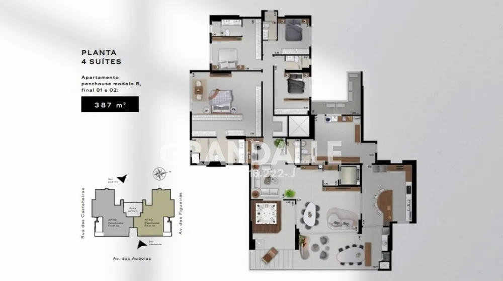 Cobertura, 3 quartos, 387 m² - Foto 2