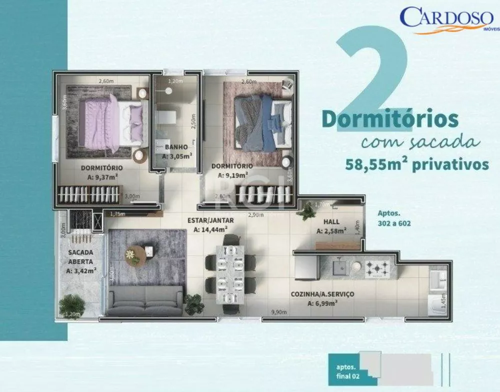 Apartamento à venda com 2 quartos, 78m² - Foto 3