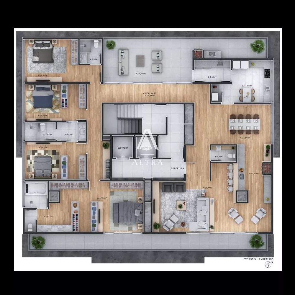 Cobertura, 4 quartos, 262 m² - Foto 13