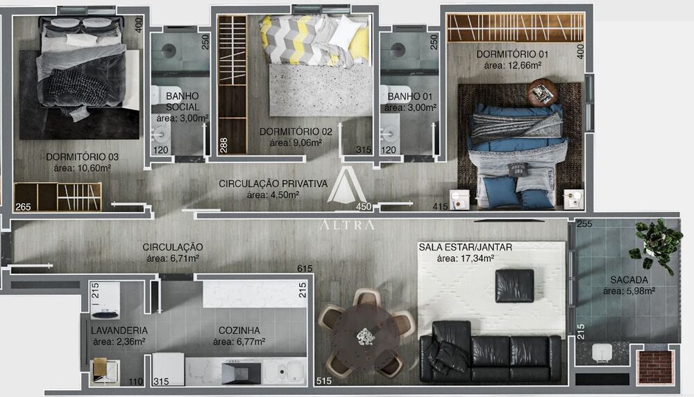 Apartamento, 3 quartos, 96 m² - Foto 2