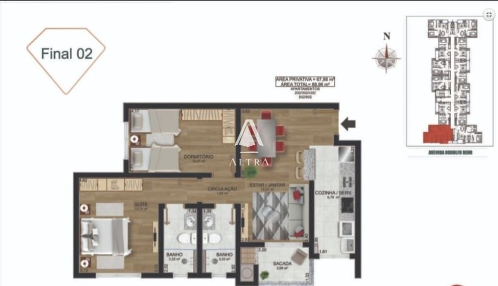Apartamento, 2 quartos, 80 m² - Foto 3