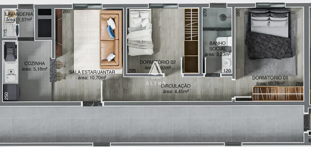 Apartamento, 2 quartos, 52 m² - Foto 1
