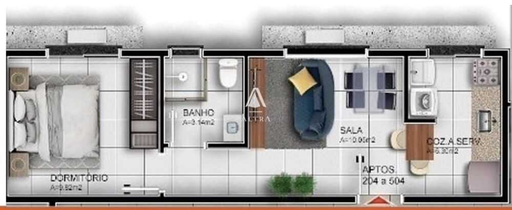 Apartamento, 1 quarto, 36 m² - Foto 3