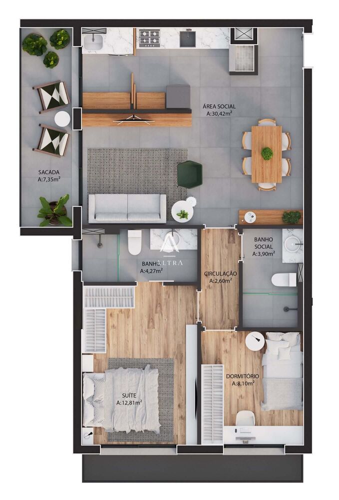 Apartamento à venda com 2 quartos, 67m² - Foto 6