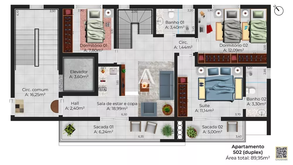 Apartamento à venda com 3 quartos, 139m² - Foto 4