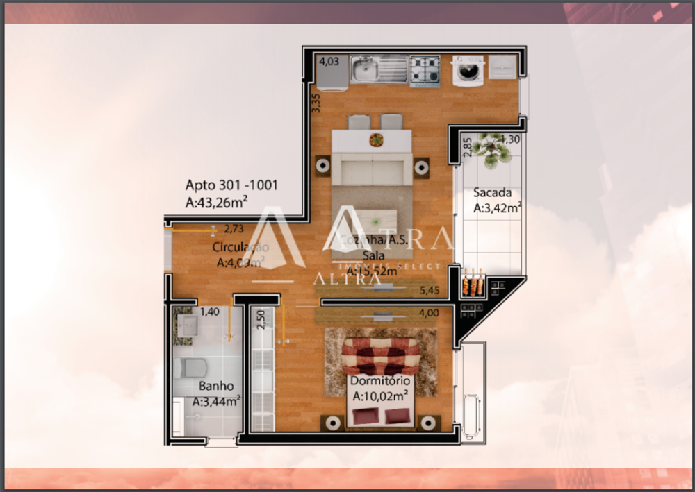 Apartamento, 1 quarto, 34 m² - Foto 5