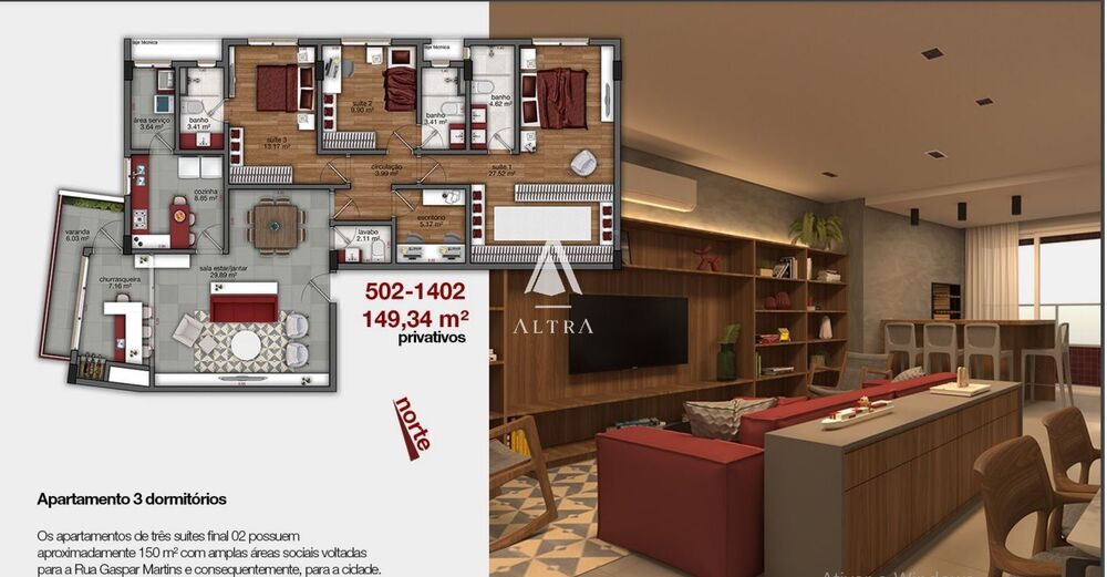 Apartamento, 3 quartos, 150 m² - Foto 1